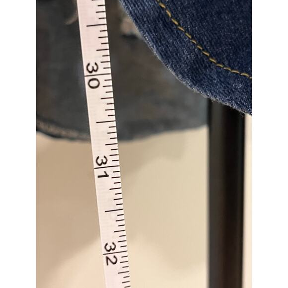 Oversized Distressed Denim Jacket Grunge Y2K Festival Longline Shacket XL - Picture 12 of 14